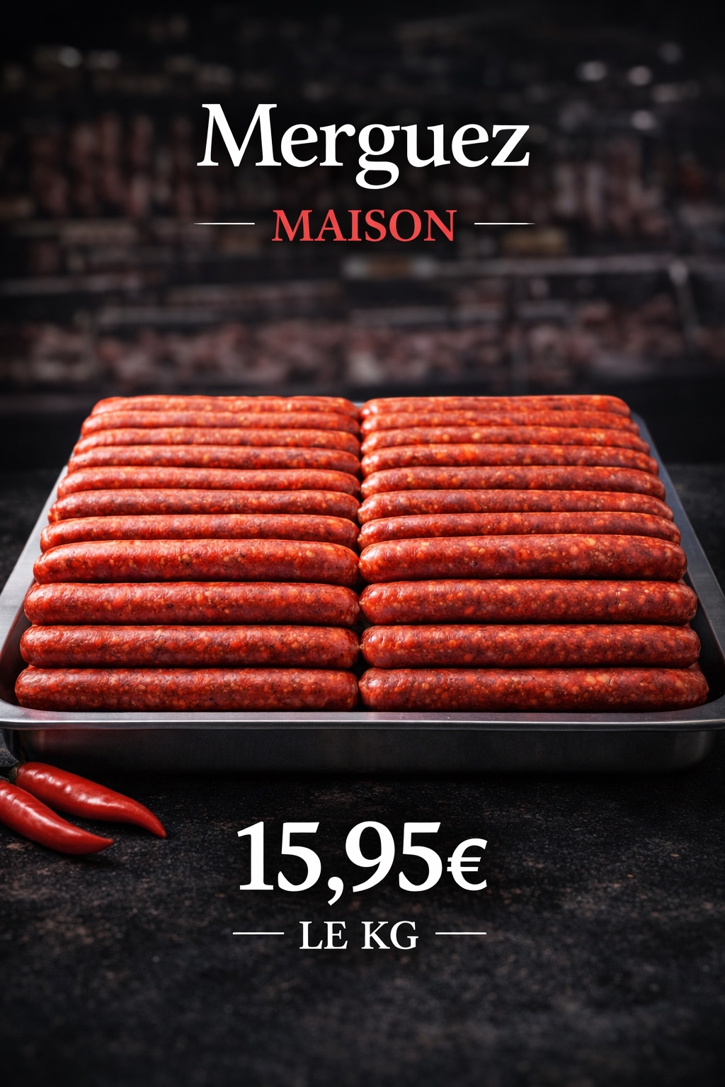 Merguez proposées à la boucherie Maison Vavasseur